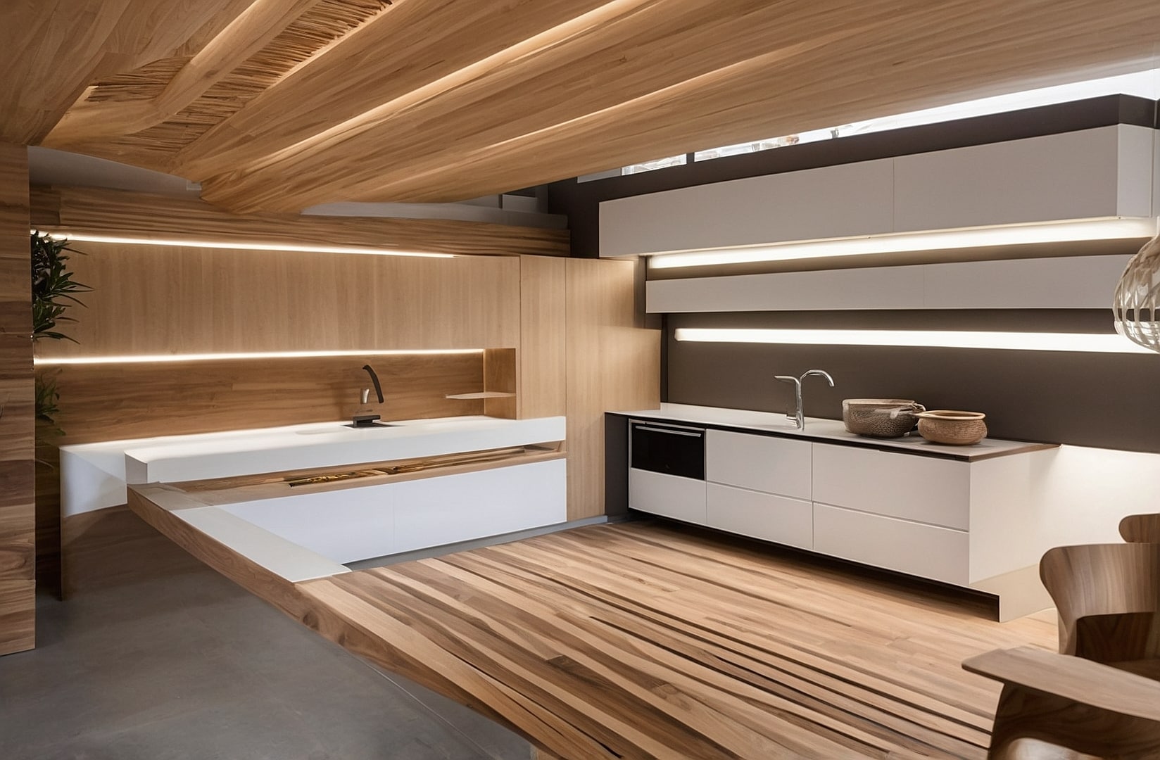 Cocinas de madera con diseño moderno